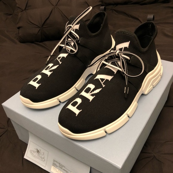 Prada | Shoes | Prada Logo Knit Sneakers | Poshmark